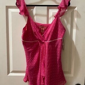 Pink Polka Dot Sleeveless Top